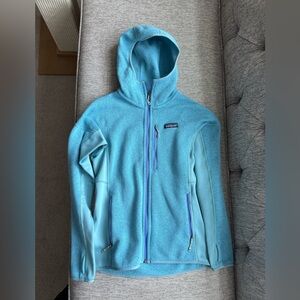 Patagonia Light Blue Hooded Fleece Jacket